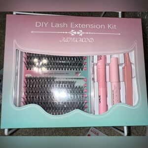 DIY lash extension kit with glue tweezers and lash remover